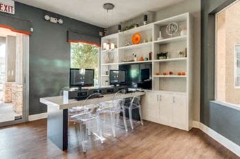 Business center with computer workstations